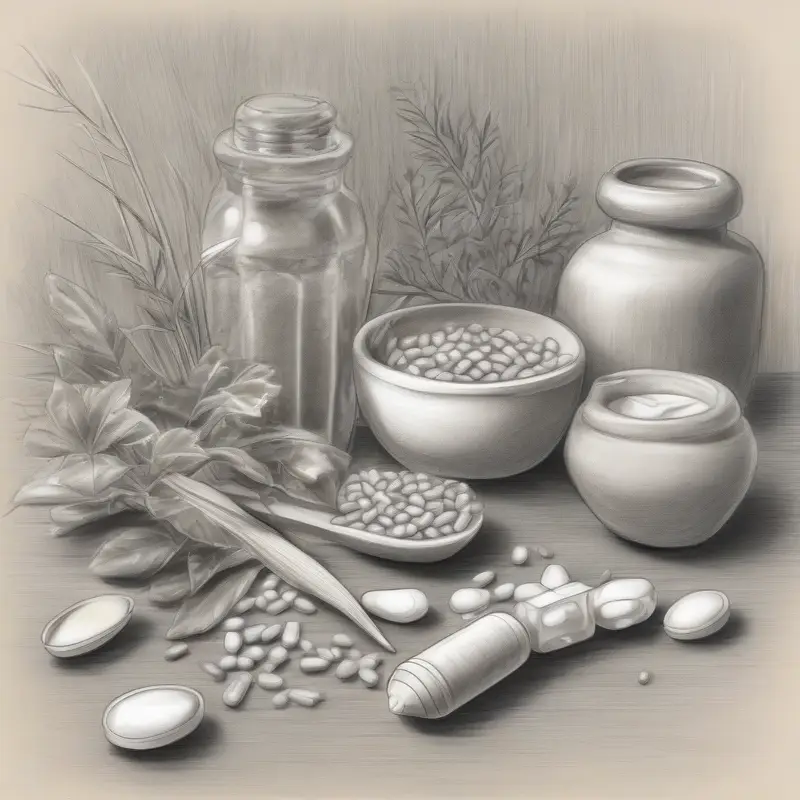 PRESIDENTS CHOICE 4 IN 1 & CHOC 20s: Complete Health Guide natural health supplement - pencil illustration