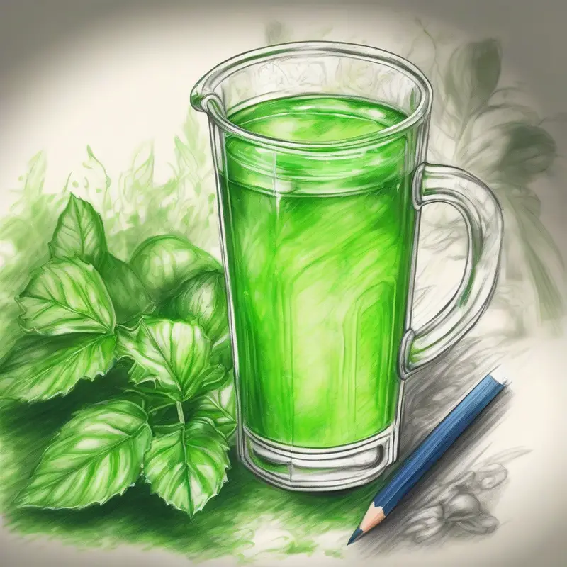 Liquid Chlorophyll Benefits: The Natural Blood Detox Guide Backed by Science natural health supplement - pencil illustration